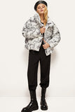 Stand-Up Collar Pittura a inchiostro Warm White Duck Down Jacket