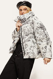 Stand-Up Collar Pittura a inchiostro Warm White Duck Down Jacket