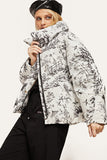 Stand-Up Collar Pittura a inchiostro Warm White Duck Down Jacket