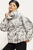 Stand-Up Collar Pittura a inchiostro Warm White Duck Down Jacket