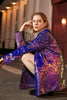 Carica l&#39;immagine nel visualizzatore di Gallery, Sparkly Purple Sequins Oversize Longline Prom Blazer Per le Donne