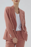 Nero doppiopetto Peak Lapel Women Party Blazer
