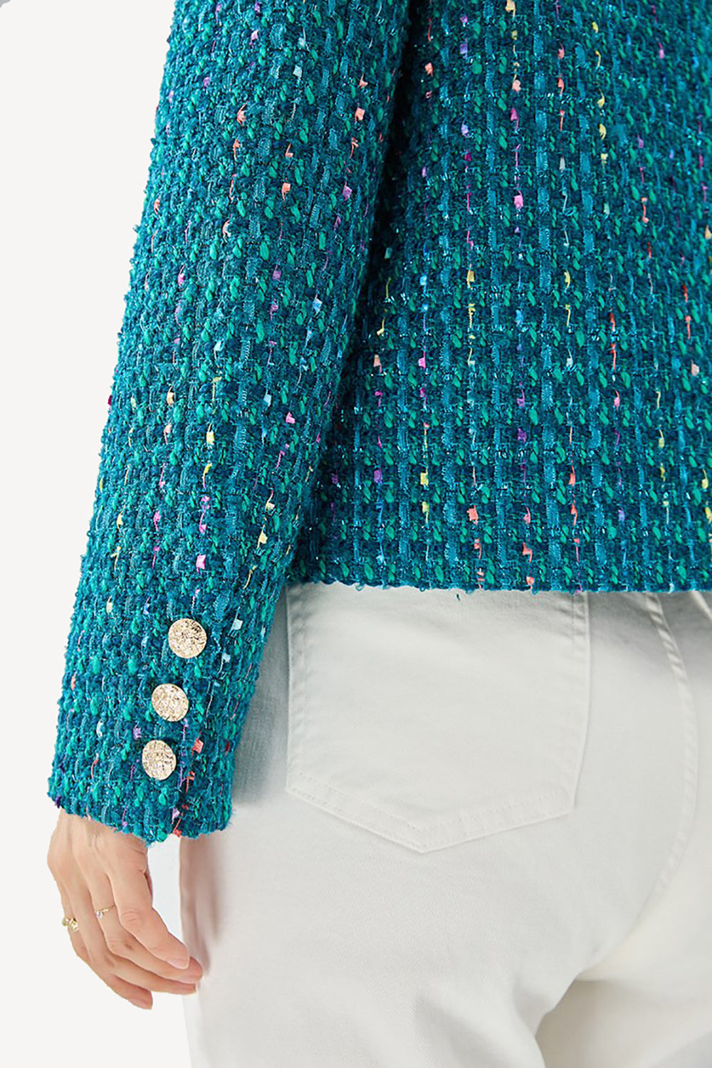 Giacca Donna Autunno Stile Coco Chanel Giacca Blazer In Tweed