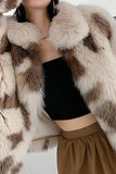 Khaki Scialle Bavero Midi Faux Fur Shearling Cappotto