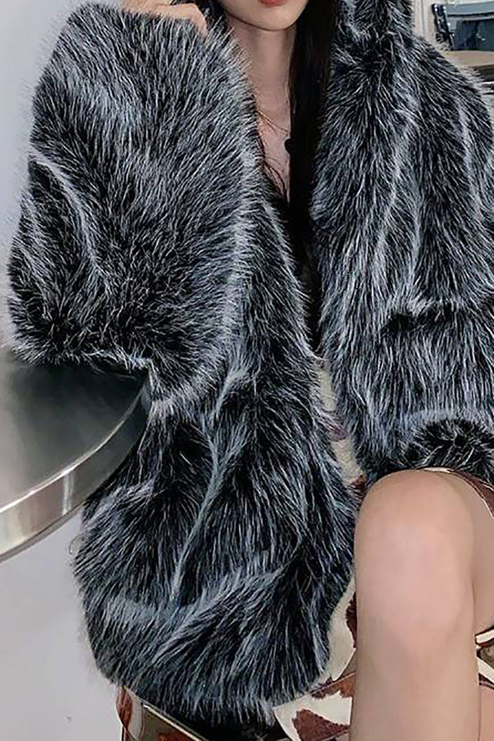 Cappotto Nero Cappotto Pelliccia Cappuccio Cappotto Nero Con