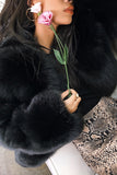Cappotto da donna in pelliccia sintetica anteriore aperto nero