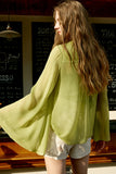 Maniche a pipistrello verde oliva camicetta di seta donna