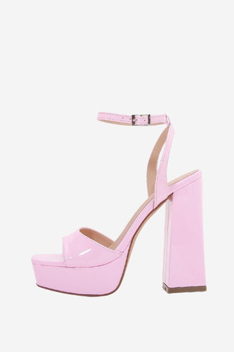 Sandali con tacco alto con tacco alto rosa grosso