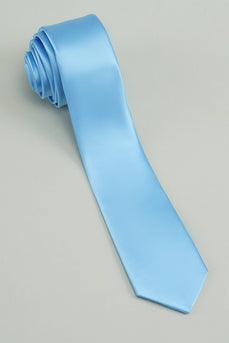 Cravatta formale solida blu per uomo