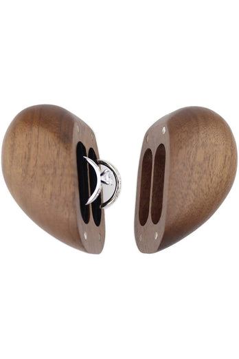 Scatola di anelli di fidanzamento a forma di cuore in legno