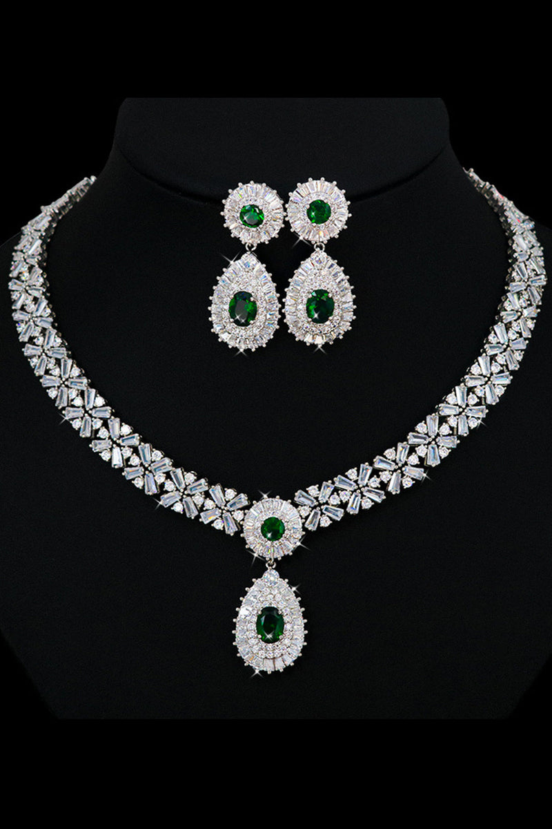 Carica l&#39;immagine nel visualizzatore di Gallery, Royal Blue Crystal Necklace Orecchino Set di gioielli