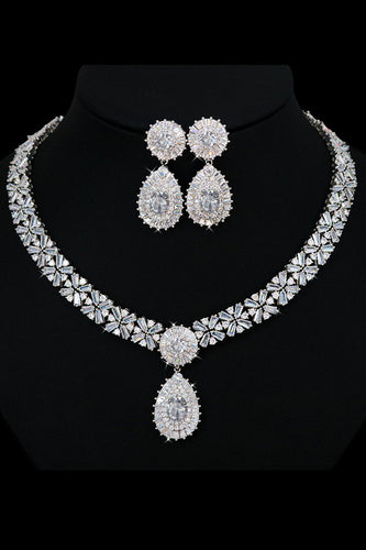 Royal Blue Crystal Necklace Orecchino Set di gioielli