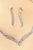 Carica l&#39;immagine nel visualizzatore di Gallery, Collana di cristallo d&#39;argento Orecchini Set di gioielli
