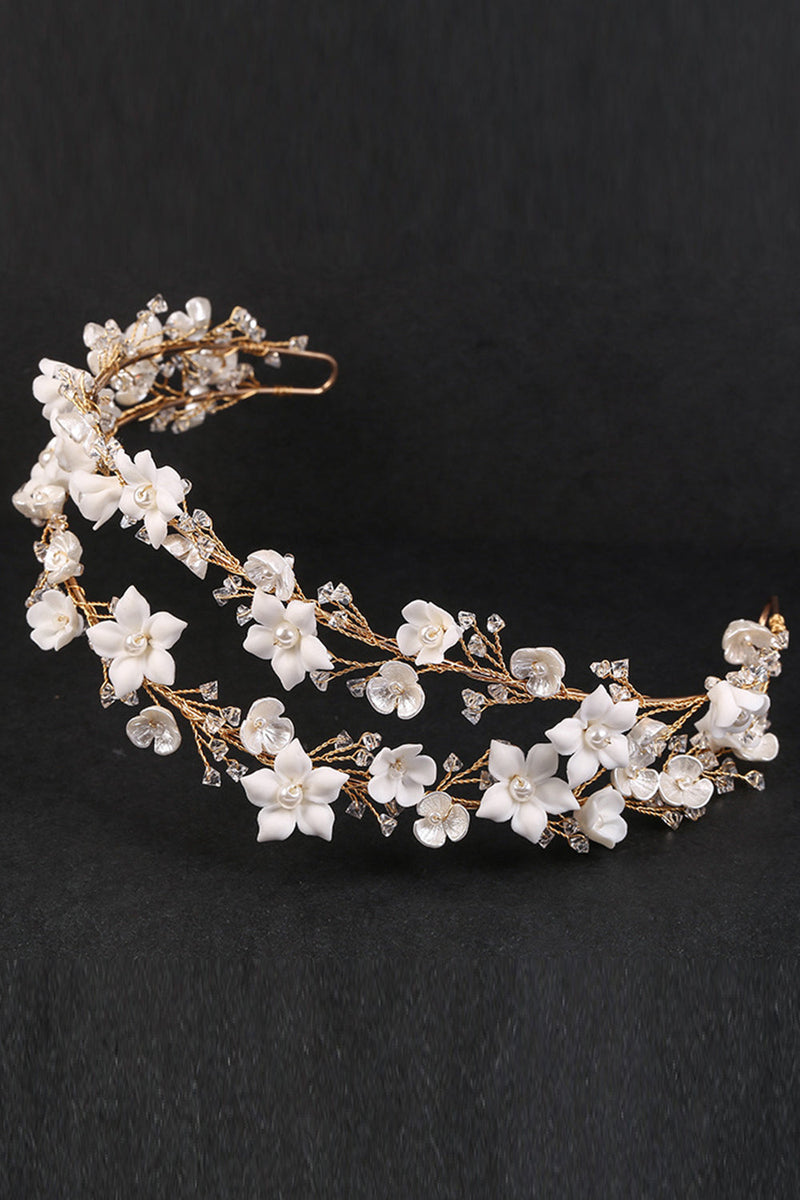 Carica l&#39;immagine nel visualizzatore di Gallery, Fiori bianchi Copricapi da sposa