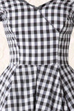 Vestito nero Gingham Vintage 1950