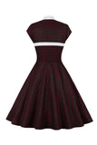 Pois nero 1950s abito con bottone