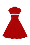 Pois nero 1950s abito con bottone