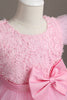 Carica l&#39;immagine nel visualizzatore di Gallery, Vestito da ragazza bianca con collo gioiello carino con fiocco