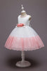Carica l&#39;immagine nel visualizzatore di Gallery, Vestito da ragazza in tulle di tulle fiore senza maniche rosa con fiocco