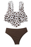 Leopard Due pezzi Costumi da bagno Marrone