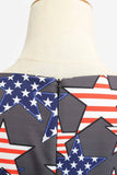 Black Cap Maniche American Flag stampato abito vintage