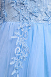 Perline Blu abito da ragazza con applicazioni