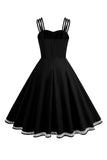 Abito vintage nero swing stile Hepburn