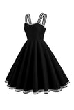 Abito vintage nero swing stile Hepburn