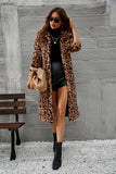 Cappotto lungo da donna leopardato stampato leopardo marrone