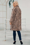 Pelliccia sintetica lunga da donna stampata leopardo marrone taccheggiato