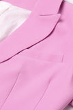 Blazer donna con lacuno rosa con rever a punta con perline