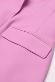 Blazer donna con lacuno rosa con rever a punta con perline