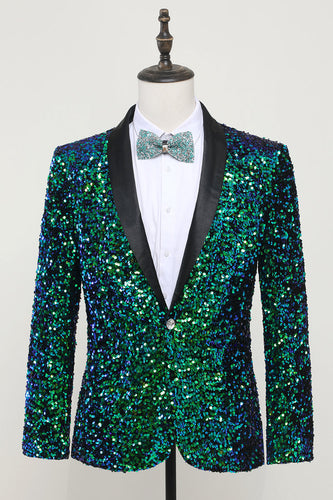 Giacca Blazer Uomo Con Paillettes Verdi