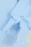 Uomo Camicia a maniche lunghe tinta unita con colletto azzurro