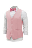 Pink Single Breasted Shawl Lapel Gilet da uomo