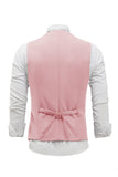 Pink Single Breasted Shawl Lapel Gilet da uomo