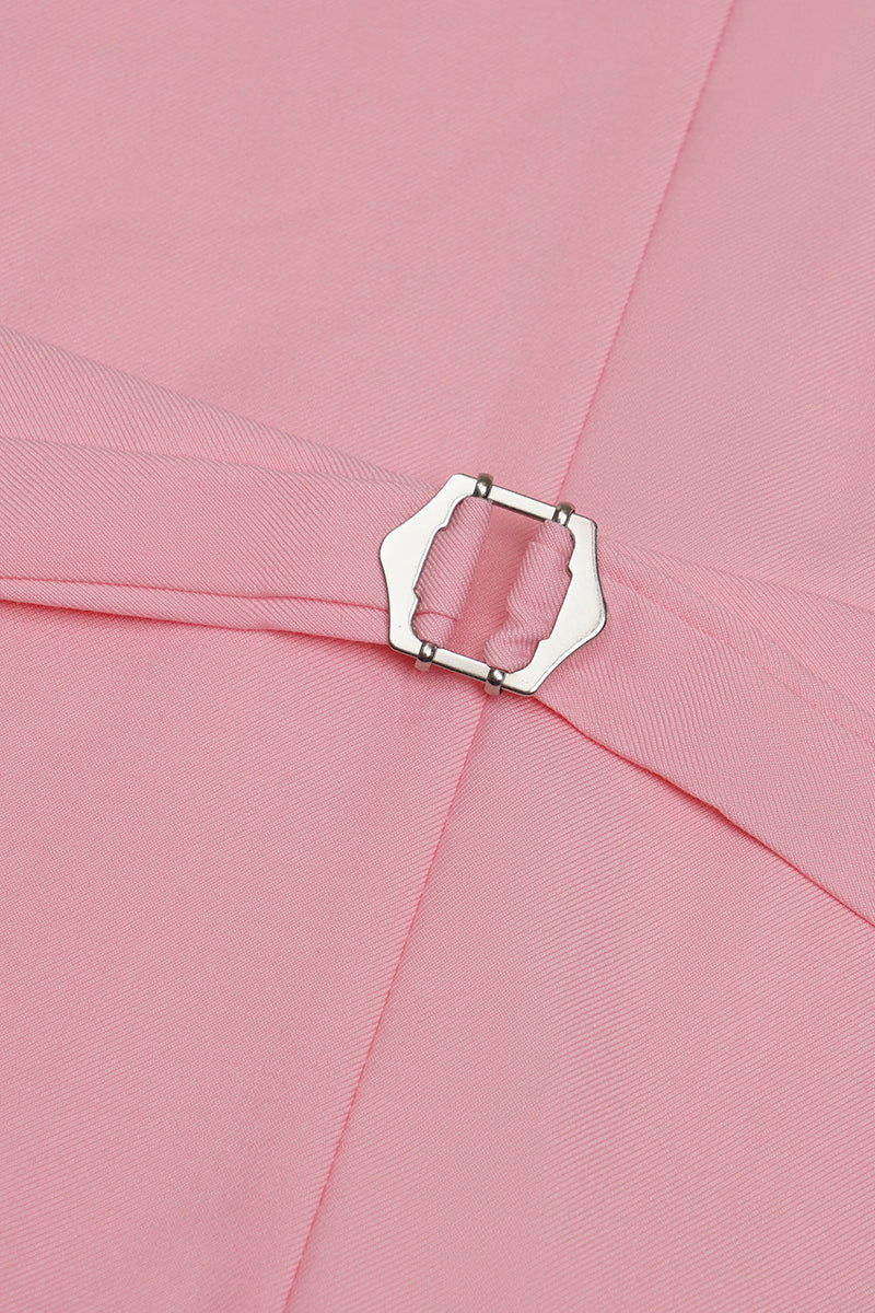 Carica l&#39;immagine nel visualizzatore di Gallery, Pink Single Breasted Shawl Lapel Gilet da uomo