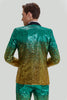 Carica l&#39;immagine nel visualizzatore di Gallery, Oro Verde Uomo 2 Pezzi Notched Revers Paillettes Abiti