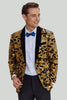 Carica l&#39;immagine nel visualizzatore di Gallery, Giacca da uomo d&#39;affari color oro blazer slim fit tinta unita con un bottone
