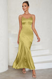 Spaghetti Straps Abito Formale Giallo Chiaro