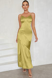 Spaghetti Straps Abito Formale Giallo Chiaro