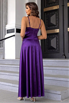 Viola Spaghetti Straps A-line Satin Prom Dress