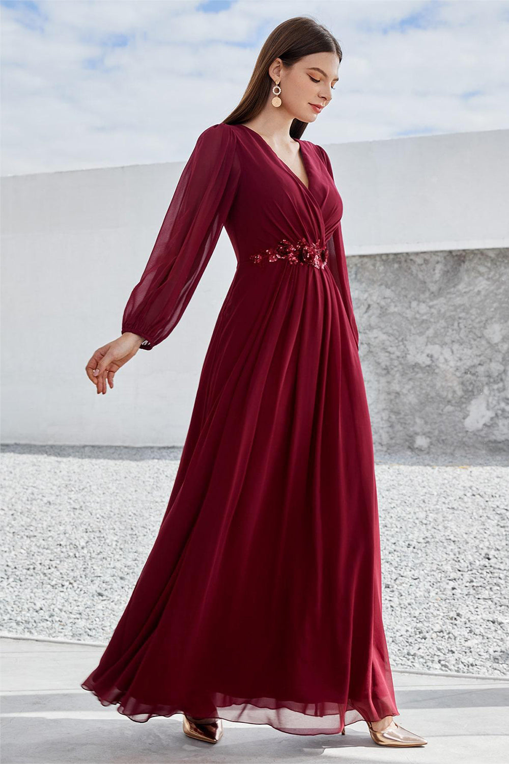 Maniche Lunghe Asos Vestito Lungo Rosso Vestito Lungo Abito Rosso