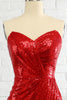 Carica l&#39;immagine nel visualizzatore di Gallery, Tubino Sweetheart Red Sequins Prom Dress con Paillettes