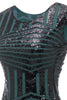 Carica l&#39;immagine nel visualizzatore di Gallery, Green Round Neck 1920s Flapper Abito