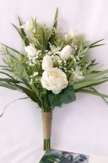 Bouquet di damigella d'onore verde per matrimonio