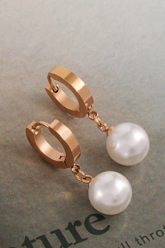 Orecchini perle lunghe in stile semplice