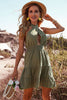 Carica l&#39;immagine nel visualizzatore di Gallery, Halter Army Verde Abito Estivo Backless