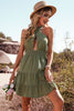 Carica l&#39;immagine nel visualizzatore di Gallery, Halter Army Verde Abito Estivo Backless
