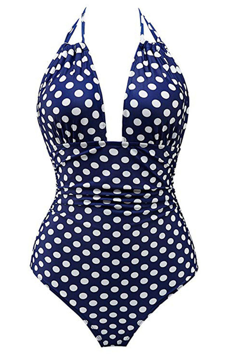 Carica l&#39;immagine nel visualizzatore di Gallery, Costume da bagno One Piece Navy Halter